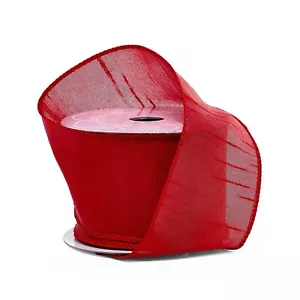 Faux Red Silk Ribbon | Red Uli Dupioni Ribbon - 2 1/2in. x 10 Yards (pm57952029) - Picture 1 of 1