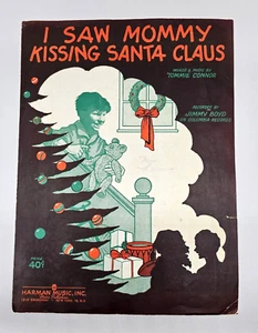 Vintage I Saw Mommy Kissing Santa Claus 1952 Sheet Music Christmas Song - Picture 1 of 4