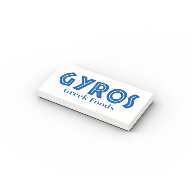 PRIBRI Gyros Greek Food Sign ❤️ Custom printed original LEGO® brick tile /24111