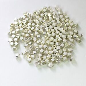 Thai Karen Hill Tribe 3.5 mm 925 silver beads,20 Pieces Faceted silver Cut beads