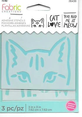 Plantillas Adhesivas Creaciones de Tela a Cuadros Decorativas Tole Pintura Gatito Gato Maullido Foto 1 de 3