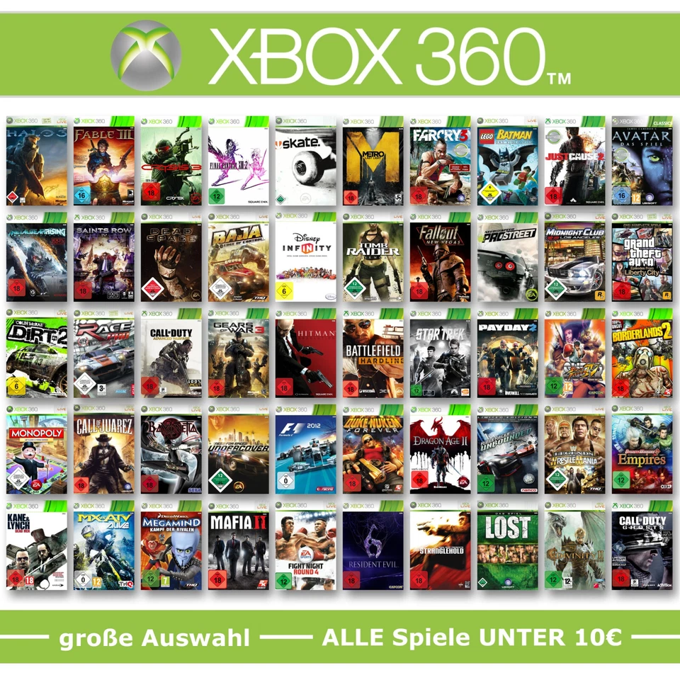 XBOX 360 Spiele-Wahl 🚨 ALLE Spiele UNTER 10€ pro Game ⬇️🔟💰✅ - Bild 1 von 1