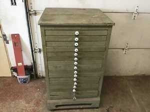 ANTIQUE VINTAGE BARNHART BROS. SPINDLER PRINTERS CABINET PRESS TYPESET MACHINERY - Picture 1 of 7