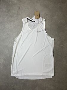 Nike Miler 1.0 Dri-Fit Tank Top Vest White Grey Reflective Medium AJ7562-100