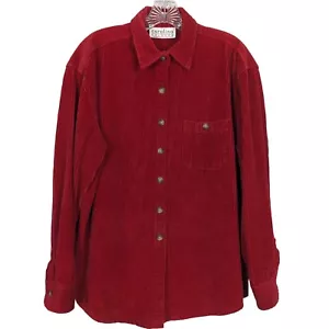 CAROLINA COLORES Camisa Mujer Vintage Acanalada Pana Roja Manga Larga Abotonada M - Imagen 1 de 11