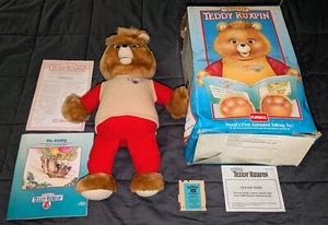 Oso de peluche vintage 1992 Playskool Ruxpin no funciona probado con caja  - Imagen 1 de 5