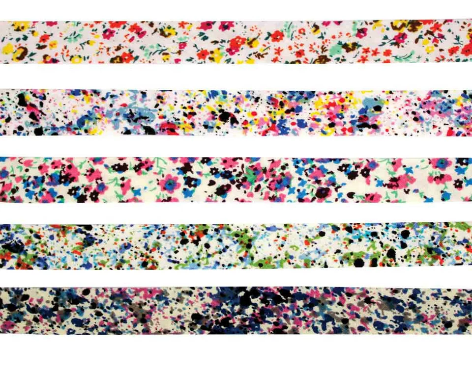 Sesgo Algodón 1 CM X 1 M Flores Multicolor 5 Piezas Foto 1 de 1