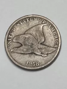 1858 Aquila volante centesimo piccole lettere F - Foto 1 di 2