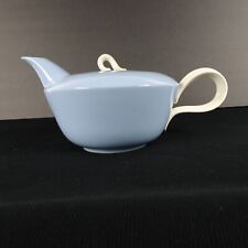 Homer Laughlin Blue Tea Pot Teapot Skyline Jubilee Art Deco Vintage