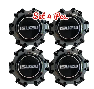SET 4 Pcs. ISUZU COVER HUB CAP WHEEL CENTER BLACK MU-X PICK UP 4WD GENUINE PARTS - Picture 1 of 10