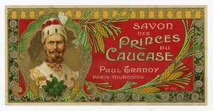 Vintage, unbenutzt, französisches PRINCE DU CAUCASE Seifendose Etikett - Bild 1 von 1
