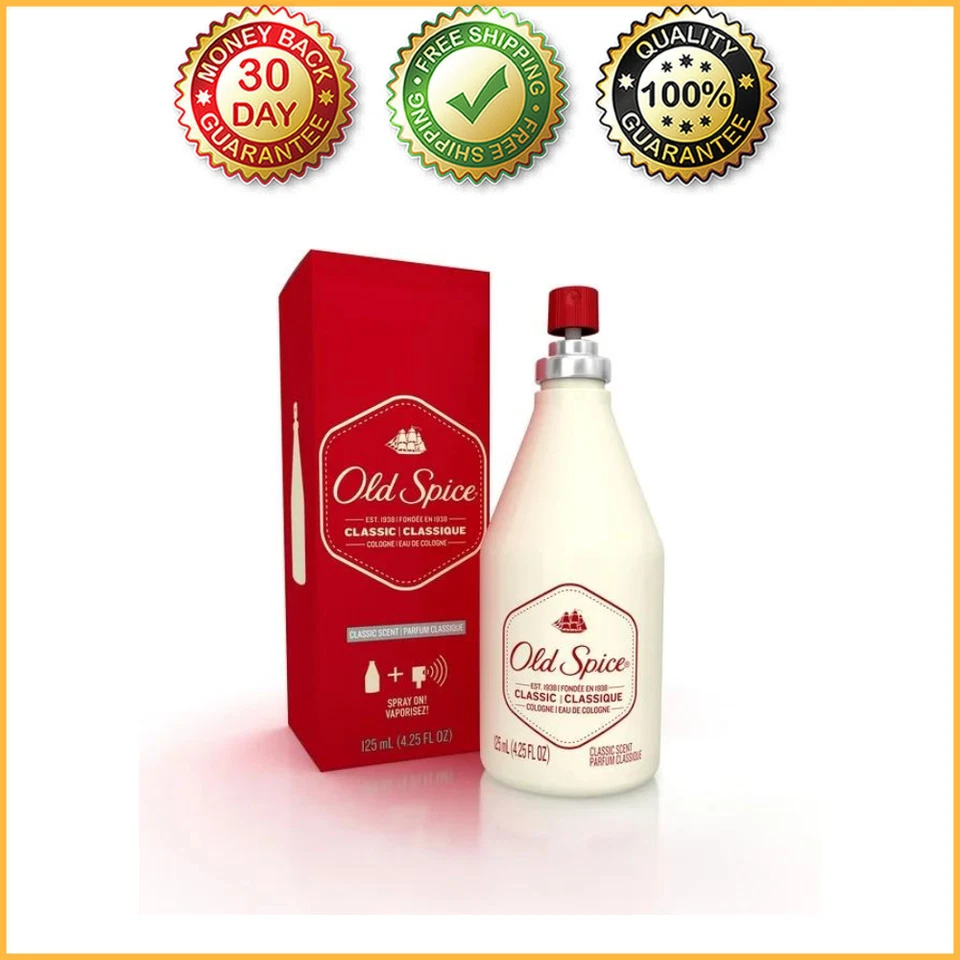 Old Spice Colônia Spray Masculino, Perfume Clássico, Fl Oz 4,25 - Imagem 1 de 4
