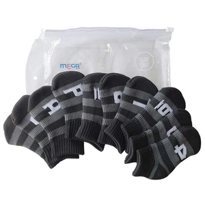 Hirota Golf Iron Cover Black 10 Piece Set Sock Type Knit MGHC-2018 - Picture 1 of 6