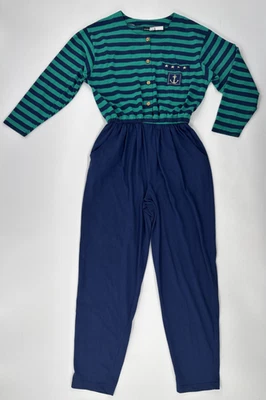 Mono Hang Ten vintage años 80 grande náutico verde marino manga larga EE. UU. Foto 1 de 4