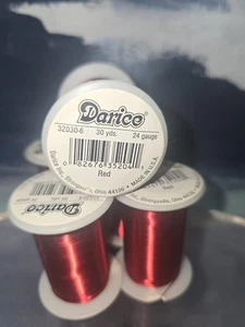 LOTE Darice Red Craft Wire calibre 24 30 yardas cada rollo x 5 NUEVO EE. UU. DE COLECCIÓN - Imagen 1 de 1