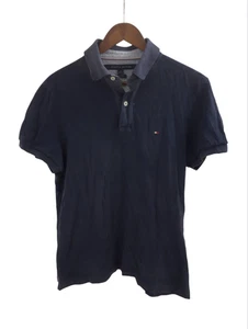 Tommy Hilfiger Poloshirt Herren Größe UK Medium Navy Blau Kurzarm PRE-LOVED - Bild 1 von 8