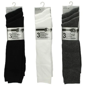 Girls Bay Knee High Cotton Rich Socks - Picture 1 of 7