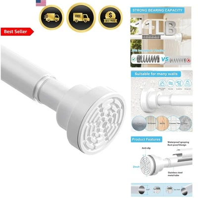 Vara de cortina de tensão ajustável 30-63 polegadas sem mola de perfuração haste de armário - Imagem 1 de 4