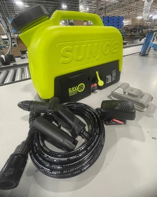 SUN JOE 24V CORDLESS PORTABLE SINK/SHOWER WASHER KIT W/BATTERY - GREEN/BLACK
