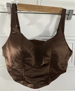 Victoria's Secret PINK Women's Satin Lightly Lined Wireless Brown Bra Size L - Picture 1 of 8