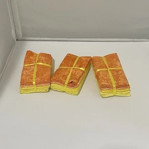 Fabric 100% Cotton Lot Of 3 Bundles W/5 FAT QUARTER Each Marbled Yellow & Orange - Picture 1 of 6