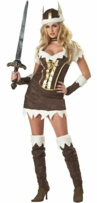 Viking Vixen Adult Women' Nordic BARBARIAN QUEEN Warrior Cosplay Costume Size XL - Image 1 of 3