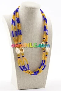 COLLAR DE OCHOSI ESPECIAL DE DOS HILOS CON CARACOLES OSHOSI ELEKE CON CORIES - Imagen 1 de 2