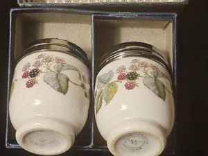 2 Vtg Royal Worcester Egg Coddlers Lavinia Boxed Blackberries  England Porcelain - Picture 1 of 13