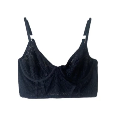 Sheer Longline Bra In Black Small - Image 1 of 4