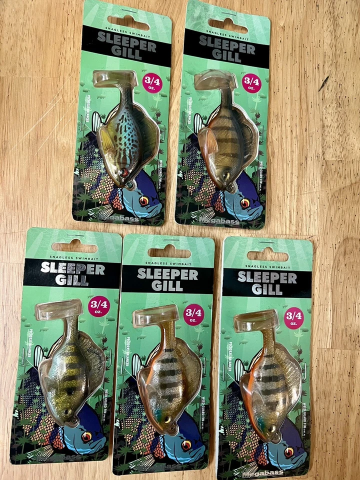 Megabass (lote de 5) Sleeper Gill Swimbaits pesca de lubina, ¡nuevo! ¡Envío gratis! Nuevo con etiquetas Foto 1 de 4