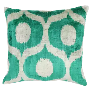 Handmade Green Velvet Cover Geometric Square Throw Pillow 16 x 16 in(40 x 40 cm) - Picture 1 of 8