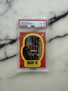1985 Topps Rocky IV Rocky Balboa /DRAGO #9 Sticker PSA 8** - Picture 1 of 2