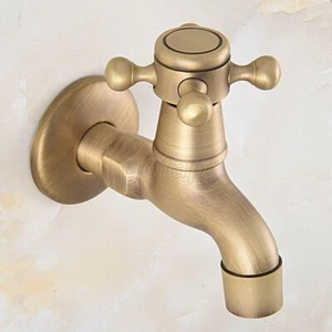 Antique Brass Bathroom Wall Mount Mop Water Tap Garden Faucet Gav321 - Picture 1 of 5