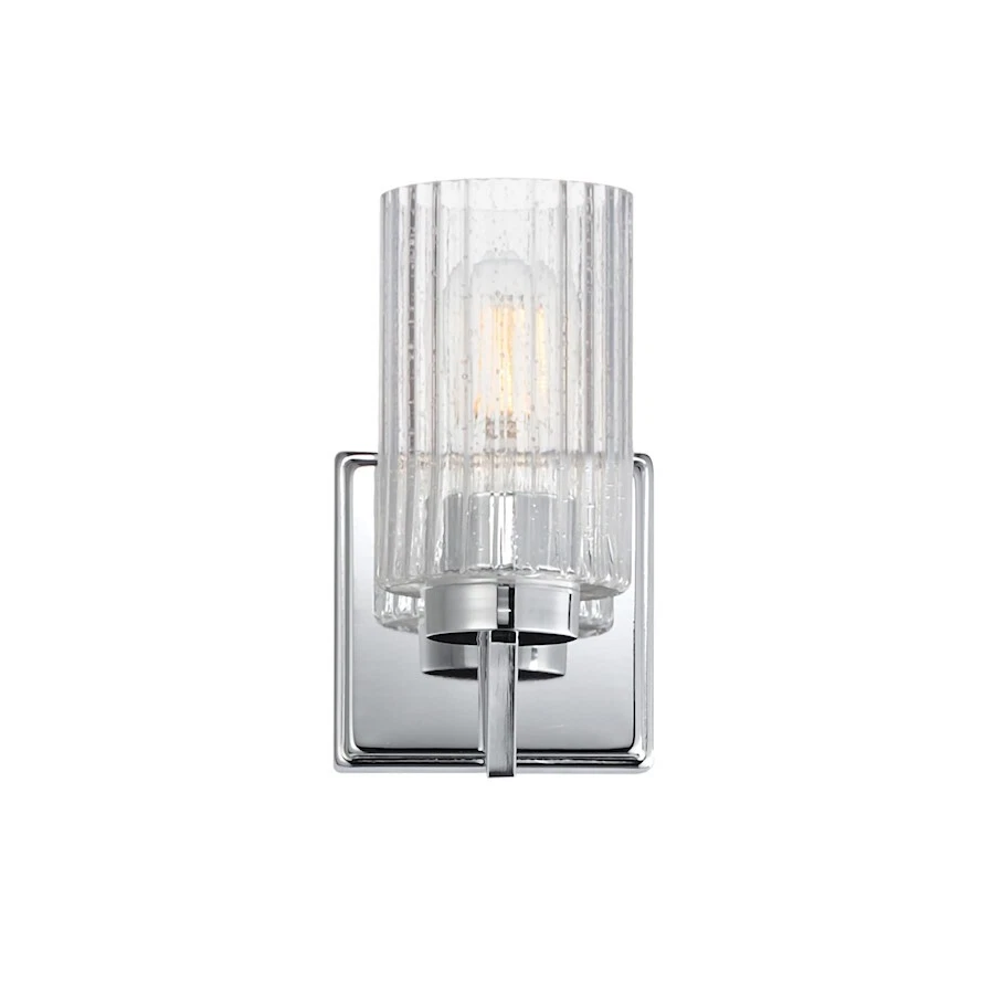 Aplique de pared Maxim Lighting Rigata 1 luz, níquel/claro acanalado - 21371CRPN Foto 1 de 1