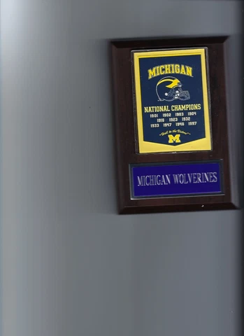 MICHIGAN WOLVERINES CHAMPIONSHIP PLAQUE FOOTBALL NCAA NATIONAL CHAMPS Cover