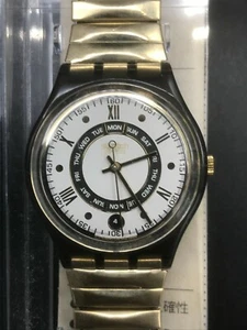 Uhr SWATCH Gent GROSSER NOUGAT (GM710/1)-TOP-Zustand! Datum/Wochentag-Gold/Grün - Bild 1 von 7