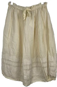 WEEKEND MAX MARA Cream Elastic Waist Pleated Knee Length Skirt Size UK 10 BNWT - Picture 1 of 8