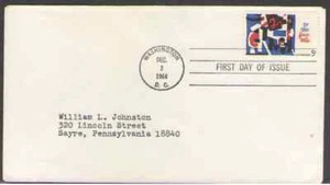 US. 1259. 5c. Fine Atrs. FDC. 1964 - Picture 1 of 1