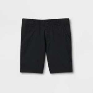 Boys' Flat Front Chino Shorts - Cat & Jack™ Black size 6 - Picture 1 of 5