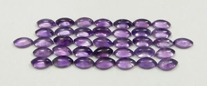 12.90Ct Natural Amethyst Marquise Cabochon Purple Calibrated Lot 6x3MM Size 37Pc - Picture 1 of 6