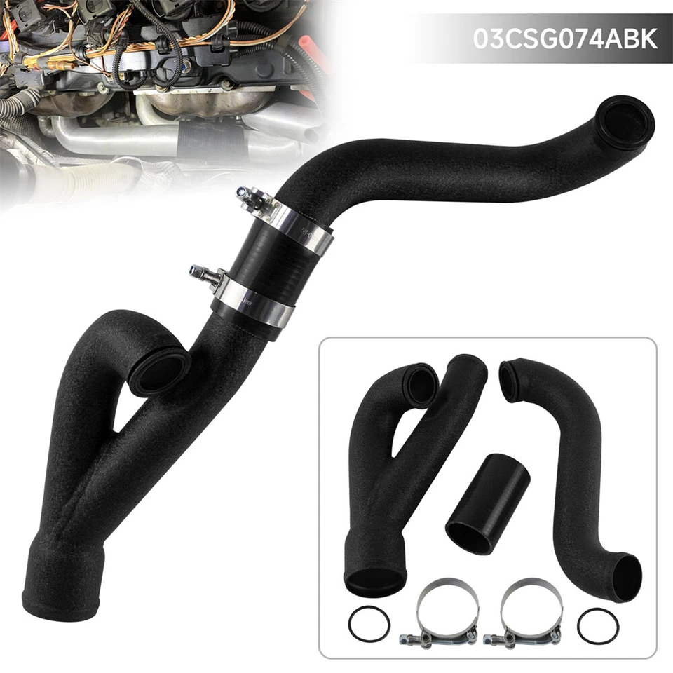 2" Turbo Outlet Aluminum Charge Pipe Kit For BMW 335i 335is N54 2007-2013 Black - Изображение 1 из 4