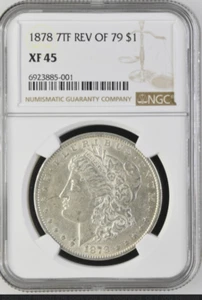1878 7TF REV of 79 Morgan Silver Dollar NGC XF 45 Box 35A - Picture 1 of 2
