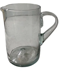 Jarra soplada a mano vintage de vidrio transparente estilo rural 6,5 pulgadas núcleo de cabaña - Imagen 1 de 7