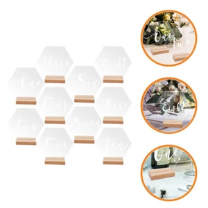 10 Sets Hexagonal Table Office Numbers Restaurant Signs for Wedding - Picture 1 of 11