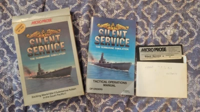 Silent Service C64 (1985) Video Game Commodore MicroProse - TESTED WORKING - Image 1 of 4