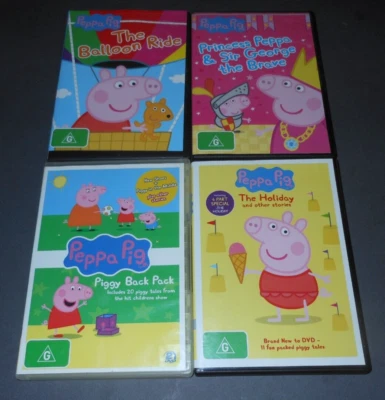 4 DVDs-Peppa Pig The Holiday & other stories,Sir George,Balloon Ride,Back Pack - image 1 of 4