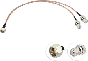 F-Type Splitter Cable F Male to F Dual Female Coax Splitter Cable 30cm(12 inches - Picture 1 of 4