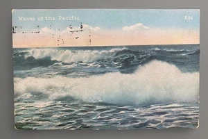 Wellen des Pazifischen Ozeans Szene verschickt Vintage Postkarte mit geteilter Rückseite - Bild 1 von 2