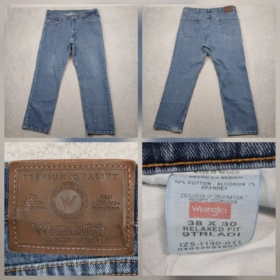 Pantalones de mezclilla elásticos cómodos Wrangler relajados para hombre 38x30 azul Foto 1 de 4