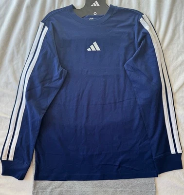 Adidas Niños Paquete de 2 Azul Manga Larga y Gris Manga Corta Conjunto Nuevo con Etiquetas Atlético M 10/12 Foto 1 de 3